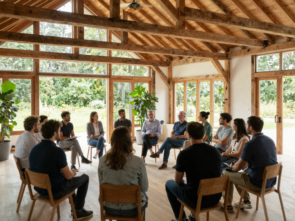 Séminaire d'entreprise dans une grange lumineuse